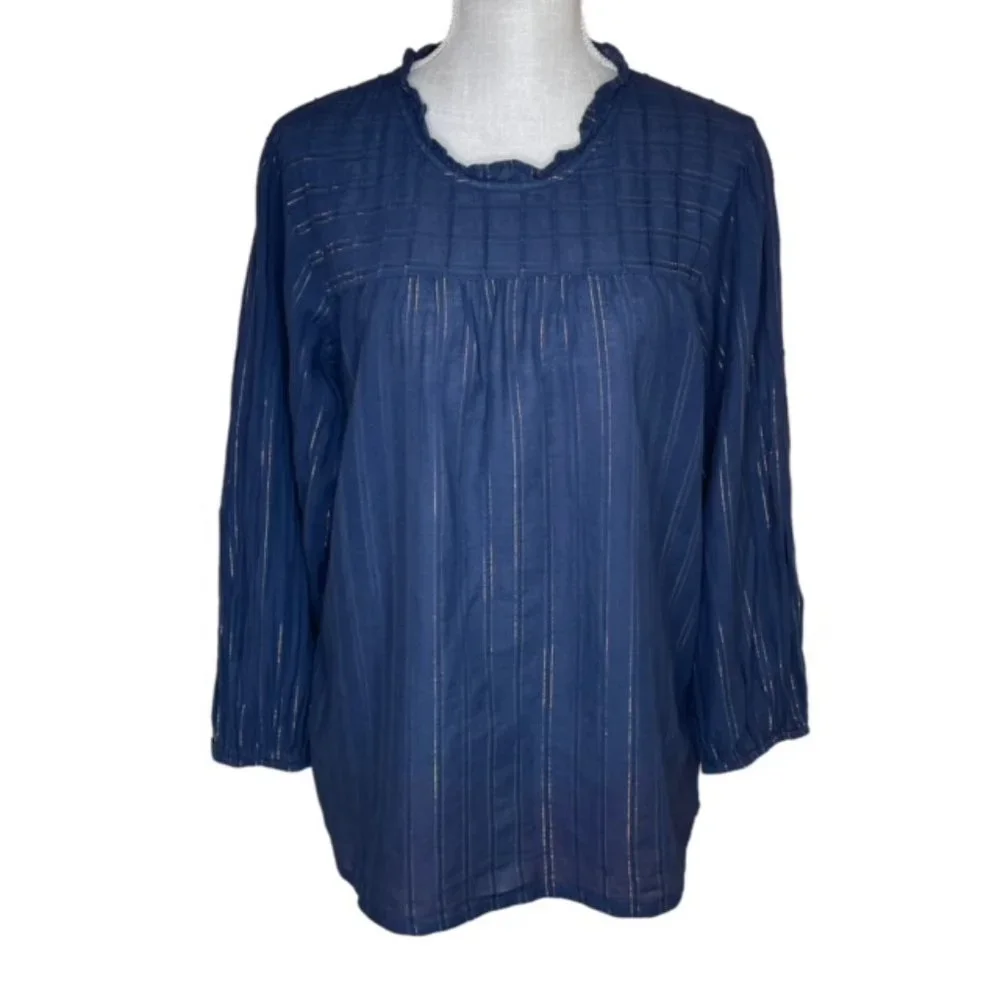 Anthropologie Navy Blouse - Picture 4 of 10